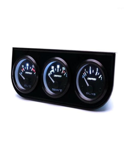 Medidores de combustível 2039039 52mm LED Car 3 Gauge Kit Medidor de temperatura da água Pressão do óleo Volt Voltage Meter15380165