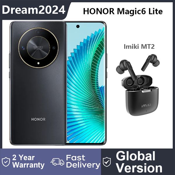 Honor Magic6 Lite 5G NFC Qualcomm Snapdragon 6 Gen 1 108 MP Main Camera 35 W 120 Гц Зарядка 5 -звездочная сертификат SGS Глобальная версия с Imiki MT2