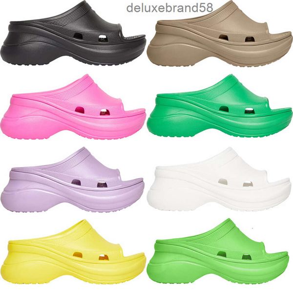 Balenciaga Balencaiga Balenciagaa Balanciaga Вы Sandali con scivolo per piscina Wmns Moda Lusso Scarpe da spiaggia estive Viola chiaro Verde neon Triplo Nero Bianco Beige Rosa Gom