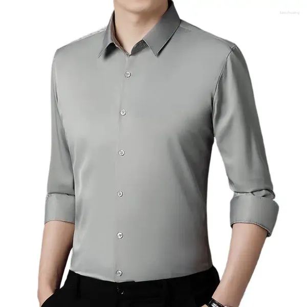 Erkek elbise gömlekleri artı M-4xl erkek uzun kollu gömlek iş ol ceket gri gül pembe t resmi yüksek kaliteli üst gelişim