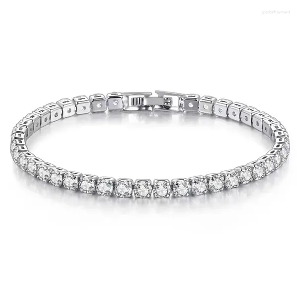 Strang S925 Sterling Silber Erstellt Kristall Edelstein Armreif Charm Hochzeit Armband Feiner Schmuck Großhandel