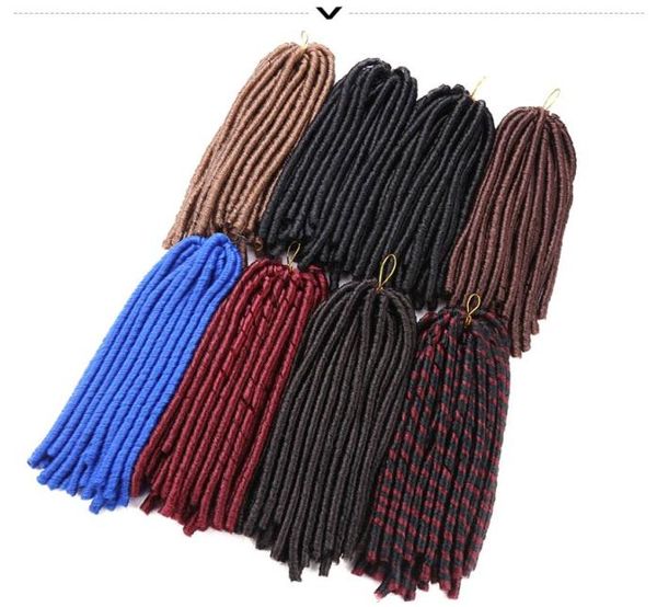 14 polegadas 30 fios faux locs tranças de crochê cabelo sintético trança macia dread extensões de cabelo fibra de alta temperatura 4877817