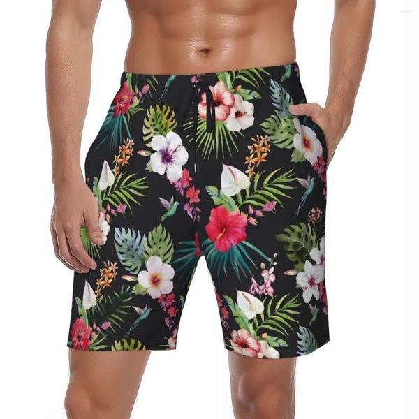 Pantaloncini da uomo Summer Board Men Tropical Interest Sport Surf Hawaiia Flowers Beach Pantaloni corti Casual Quick Dry Trunks di grandi dimensioni