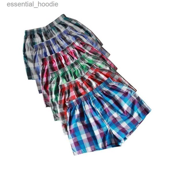 Unterhosen Klassische Plaid Männer Boxershorts Herren Unterwäsche Trunks Baumwolle Cuecas Unterwäsche boxer für Woven Homme Pfeil Höschen 4 packsC24315