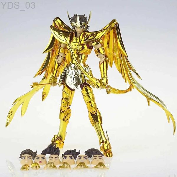 Anime Manga Em Estoque CS Modelo Saint Seiya Mito Pano EX Sagitário Aiolos Cavaleiros do Zodíaco Anime 24K Armadura de Metal Figura de Ação Brinquedos YQ240315