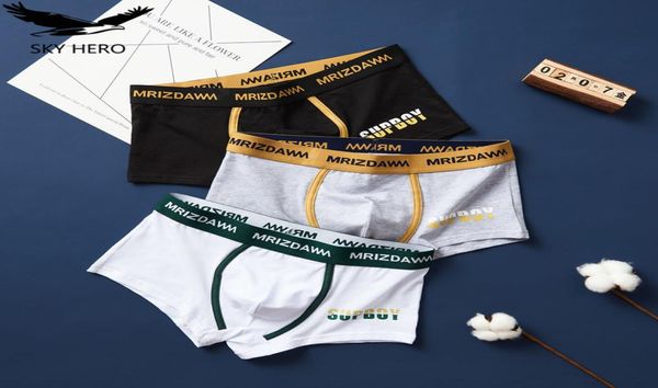 4 pçslot calcinha branca com impressão de algodão respirável boxers roupa interior dos homens homem shorts masculino designer bulge trunks8744569