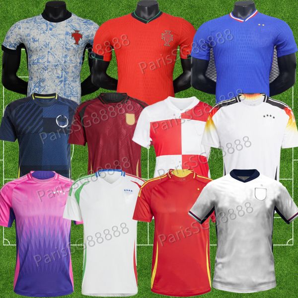 2024 Euro Cup Spanien Frankreich England Portugal Italien Deutschland Schottland Fußballtrikots 24 25 Trikot Herren Kinder Kits Fußballtrikot Fans