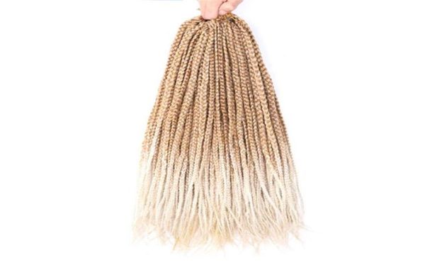 Synthetische Flechten Haarverlängerung Häkelzöpfe 1822 Zoll Box Braid 30 Rootspack Ombre 80gpc Wärmefaser Bulk Braid Pink Senegal1688011040