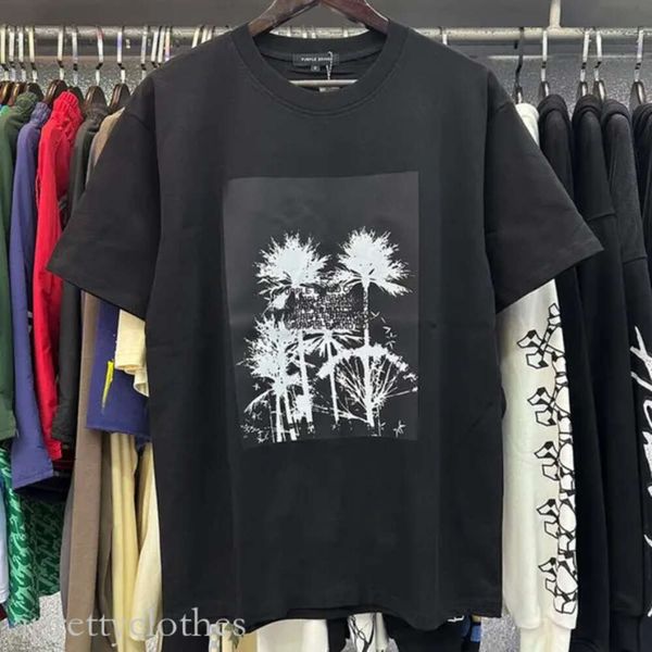 Mor kot pantolon tişört tasarımcısı erkek kadınlar iç çanta moda gömlek yakalı düzenli yeni stil fit pamuklu baskı üstleri daha fazla renk mor marka tshirt ABD s-xl 13