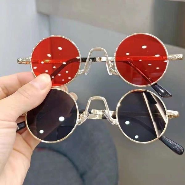 Маленькая оправа в стиле хип-хоп, круглая сетка Tiktok Net Red Street Shot, мини-забавные солнцезащитные очки, очки маленького принца