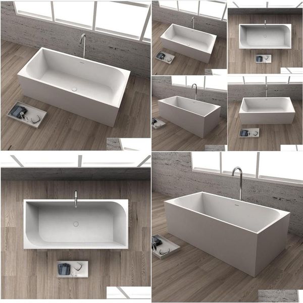 Banheiras 1700x750x580mm Cubo Design Sólido Superfície Pedra Banheira Estrutura Perfeita Banheira Acrílica Pura 65110 Drop Delivery Hom DHPBW