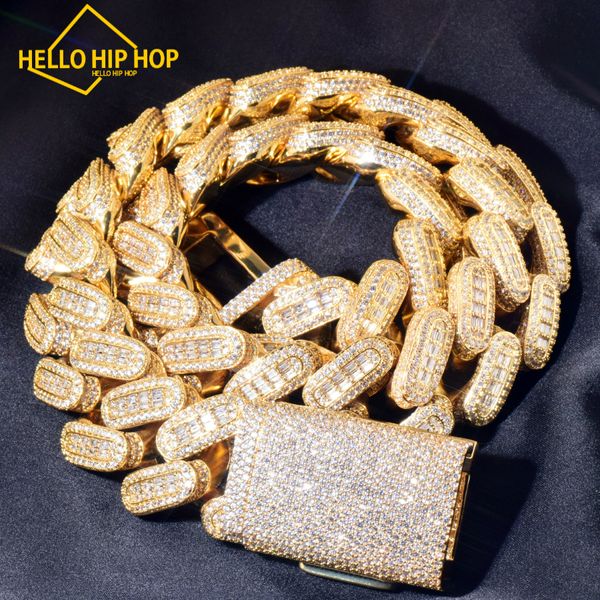 Olá hip-hop 28mm indústria pesada cuba colar com zircão frio ouro grosso corrente cobre charme moda rock jóias presente
