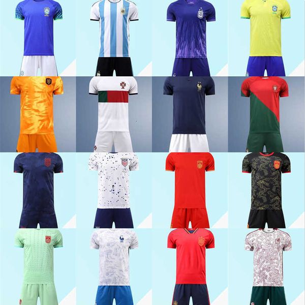 Conjunto de camisa de futebol para as seleções sino-brasileira e argentina