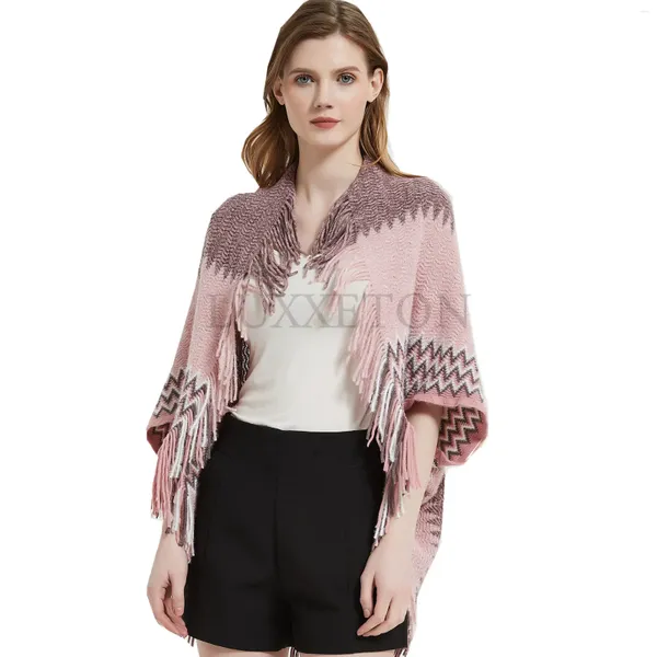 Lenços inverno mulheres camisola manguito bat camisa de malha suéteres senhoras poncho tricô cardigan casaco feminino casual