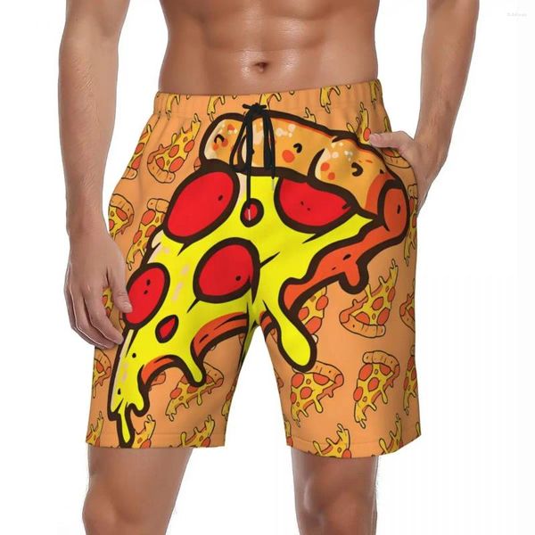 Herren-Shorts, Badeanzug, Pizza, Scheibe, Essen, Brett, Sommer, köstlich, lässig, kurze Hosen, Herren, Sport, Fitness, atmungsaktiv, Badehose