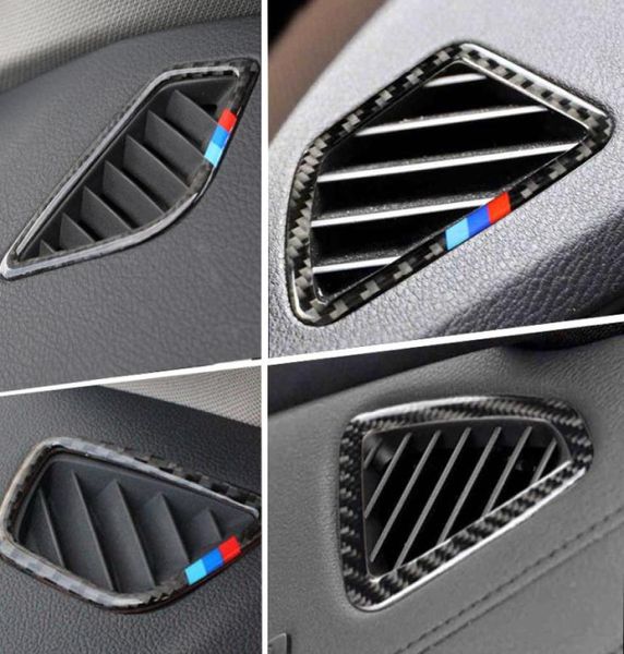 Estilo do carro saída de ar adesivos fibra carbono lantejoulas decoração capa guarnição para bmw 1 2 3 4 5 7 série x1 x3 x4 x5 x6 f30 f10 f15 f11506949