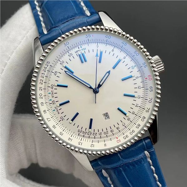 Herrenuhr, Quarz-Automatikuhr, 41 mm, großes Zifferblatt, ewiger Kalender, Edelstahluhr, hochwertige Designeruhr, Herren-Freizeit-Sportuhr