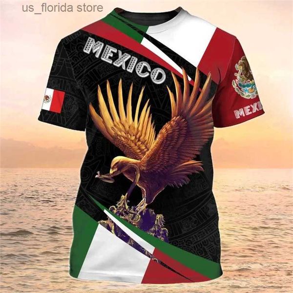 Männer T-Shirts Neueste Sommer Mexiko T-Shirts Mexikanische Flagge 3D Druck Strtwear Männer Frauen Mode Kurze Slve T Shirt Kinder Ts Tops Kleidung Y240321