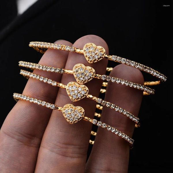 Pulseira na moda 4 pçs/lote coração pulseira cor de ouro pulseiras para mulheres meninas jóias etíopes africano árabe ramadan