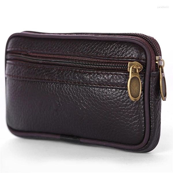 Taille Taschen Leder Fanny Pack Männer Business Gürtel Tasche Reise Bargeld Karte Halter Brieftasche Telefon Beutel Lässige Horizontale Geldbörse