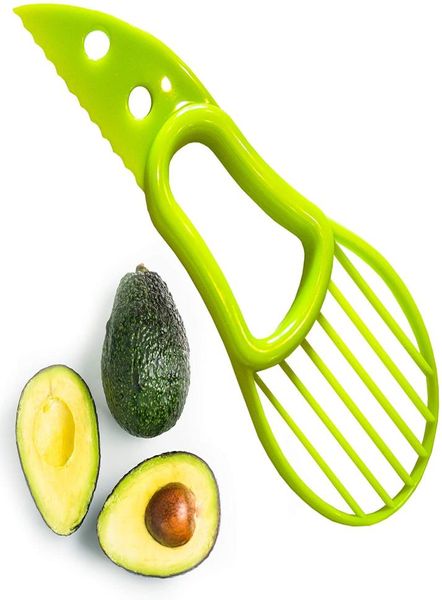 3 In 1 Avocado Slicer Multifunktions Obst Cutter Werkzeuge Messer Kunststoff Schäler Separator Shea Corer Butter Gadgets Küche Gemüse8825258