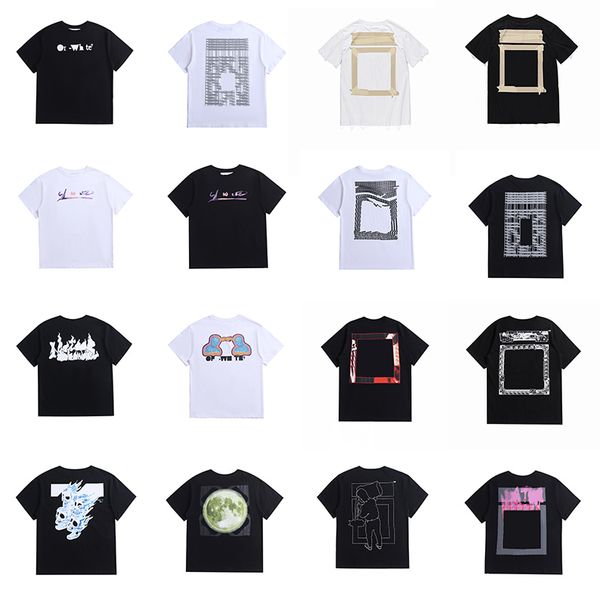 Off White Mens T-shirts Fashion Luxurys Offes Camisetas roupas soltas camisetas camisetas de graffiti de rua casuais camisetas de camisetas fora da tendência de Whiteshirt Retro 475