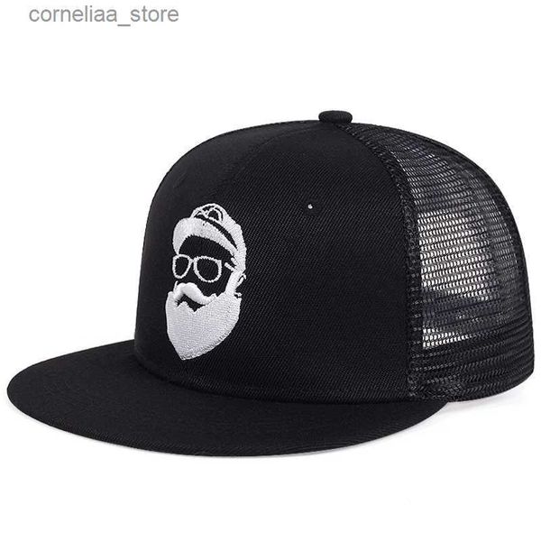 Bonés de bola nova barba velho bordado boné de beisebol moda verão malha bonés casual snapback chapéu ajustável hip hop chapéus gorrasy240315