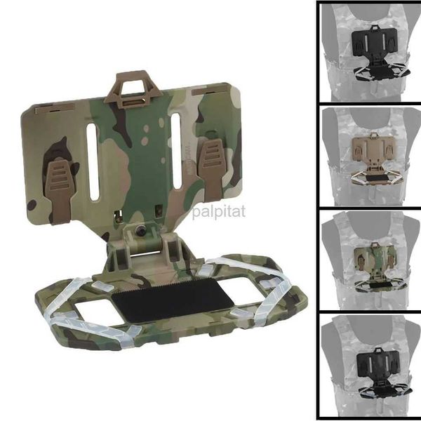 Taktische Westen Taktische faltbare Navigationstafel Molle Telefon Kartenhalter Militär Jagdweste Zubehör Flip Lite Airsoft Chest Rig Universal 240315