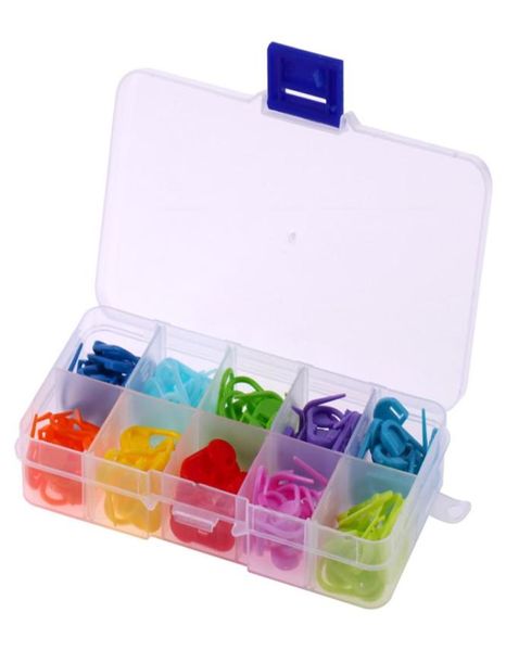 120pcsbox 10 renk mini kasa örgü aksesuarları tığ işi kilitleme dikiş plastik işaretler dikiş aksesuarları aracı e5m13606128