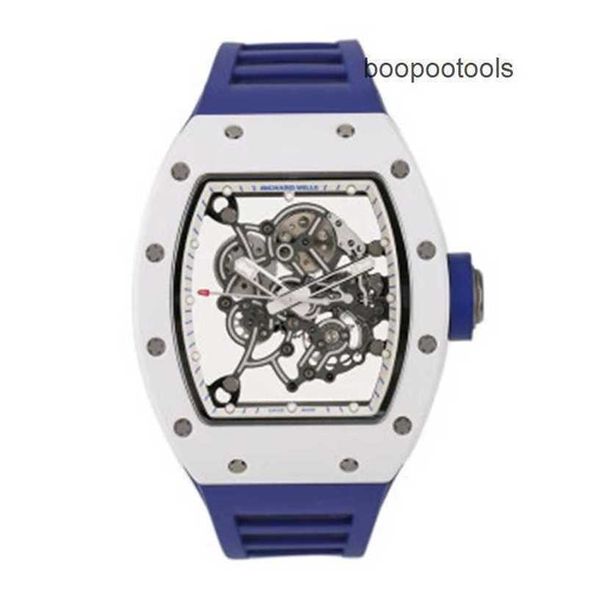Chronograph Automatikuhr Richardmill Luxus-Armbanduhren Richardmill Herrenserie RM055 Weiße Keramik Japan Limited Edition Manuell Mechanisch Mode C 5T2E 2