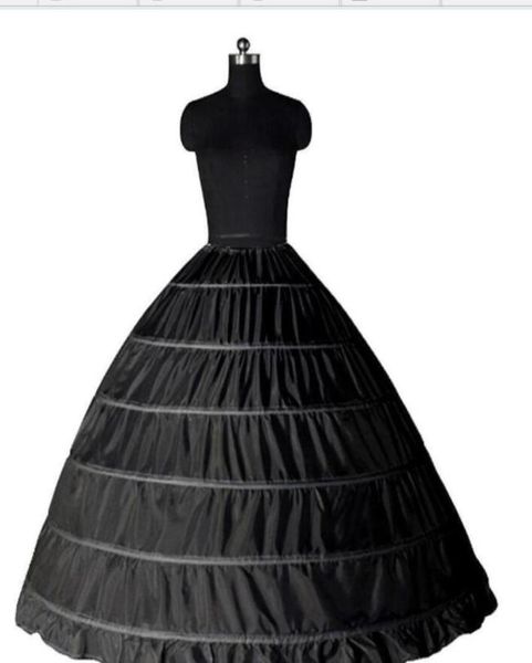 Stock Ballsown Petticoat Beyaz Siyah Crinoline Canavarlık Gelinlik Slip 6 Hoop Etek Quinceanera Elbiseleri 5314285