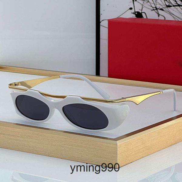 Volle SAINT LAURENTS YSL weiße Sonnenbrille Designerbrille Damen Sonnenbrille Modetrend Moderne Raffinesse für schmale Cat-Eye-Acetatrahmen Hohe Qualität MY1E