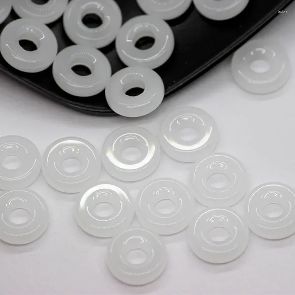 Kolye Kolyeleri 50 PCS 12mm Antik Stil Barış Tokası İmitasyon Yeşim Mücevher Yapma DIY Aksesuarları için Renkli Cam Boncuklar