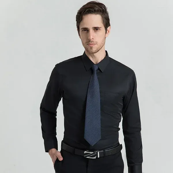 Herrenhemden Vier Jahreszeiten Einfarbiges Hemd Männer Langarm Business Anzug Professionelle Camisa Hombre