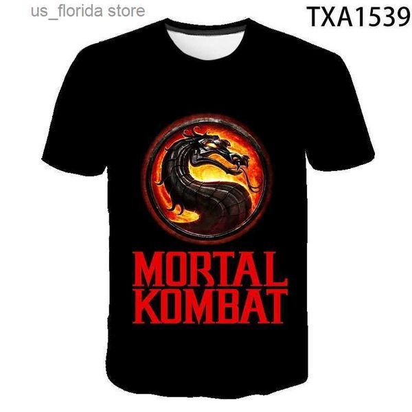 Homens camisetas Novo estilo de verão Mortal Kombat 3D Imprimir Camiseta Homens Mulheres Tops Moda Curto Slve T-shirt Strtwear Cool Boy Girl Game MK T Y240321