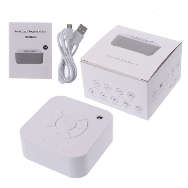 White Noise Machine USB wiederaufladbar, zeitgesteuertes Abschalten, Schlafgeräusch zum Schlafen, Entspannung, Baby, Erwachsene, Büro, Reisen, 240315