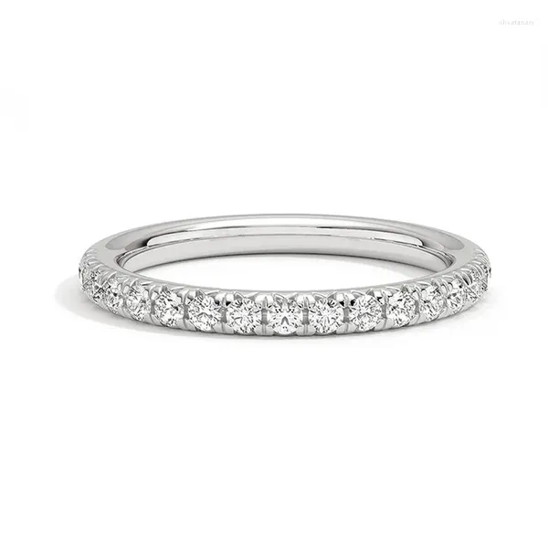 Link-Armbänder Test bestandener Moissanit-Ring Passender Hochzeits-Diamantband für Frauen 925 Sterling Silber Weibliche Krone Einzelschwanz