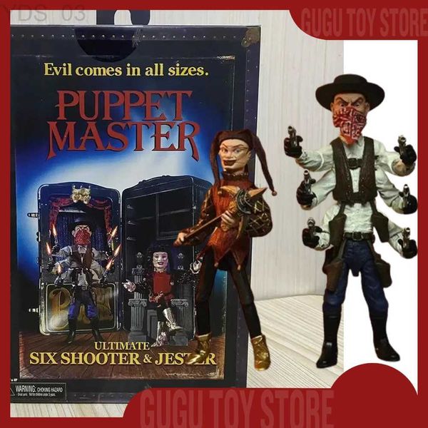 Anime Manga Neca 45495 Puppet Master Figure Six Shooter Figurine Jester Anime Figurine Action Modelli mobili Bambole mobili in PVC Room Decora YQ240315