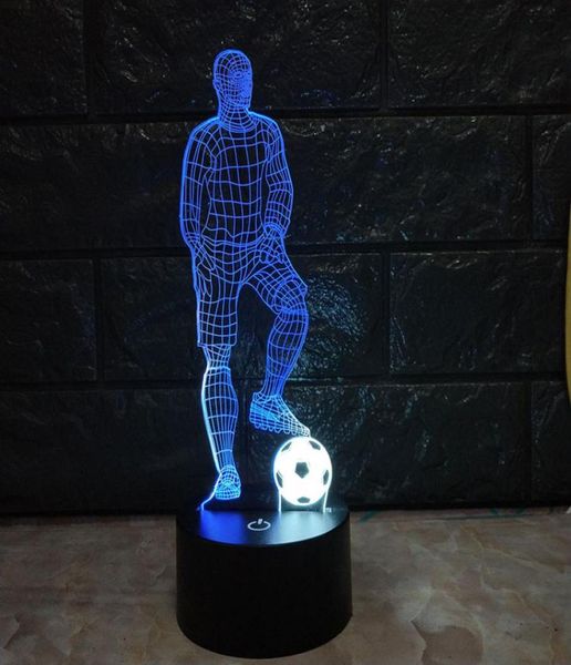 Lampada elegante Sensore tattile Luce 3D a forma di calcio per gli appassionati di sport di calcio Regalo 7 Illuminazione che cambia colore2289409