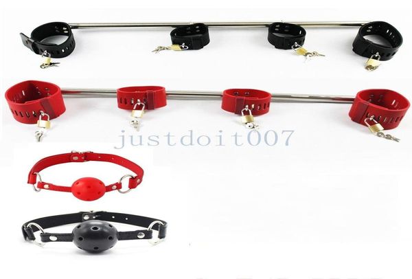 Mordaça de boca macia com tampa OpenLeg Spreader Bar Pulso Tornozelo Algemas Conjunto de contenção R459147767