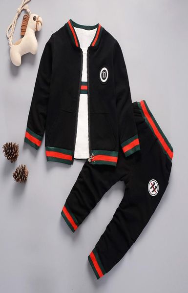 Gute Neue herbst frühling baby jungen mädchen kleidung baby trainingsanzug marke sport sets 3PCS reißverschluss Jacketshirthosen anzüge Y181024078035392