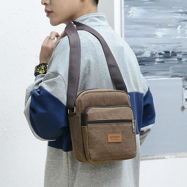 Borse a tracolla Borsa laterale da uomo per borsa a tracolla da lavoro Moda Versione coreana Tela Messenger singola di grande capacità