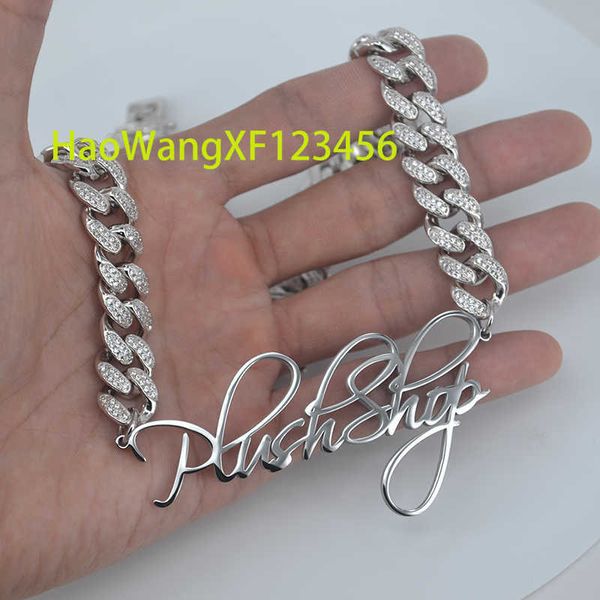 Hip Hop 925 Sterling Silber Chunky New Design Bulk Big Thick Miami Diamond Cuban Link Halskette Anhänger Namensketten für Herren