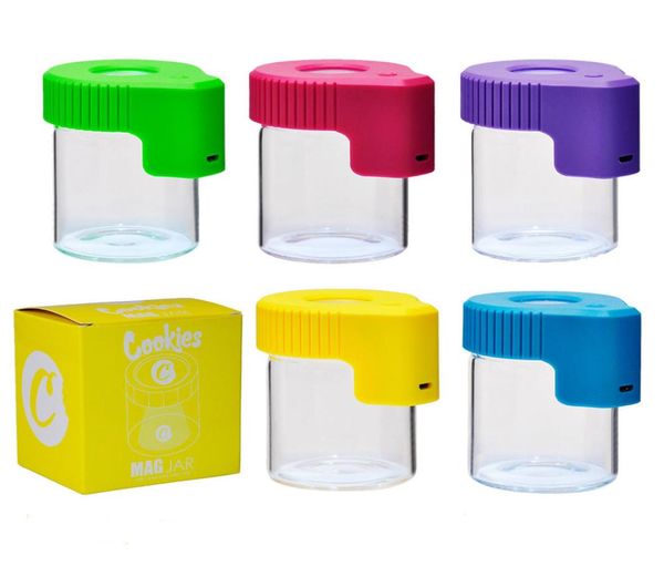 Novo led ampliação stash jar mag ampliar visualização recipiente caixa de armazenamento de vidro usb recarregável luz cheiro prova stock7600092