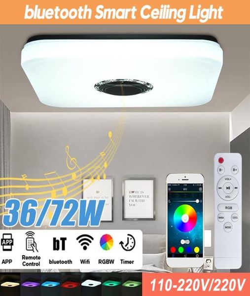 Moderne RGB Musik Led Decke Licht 36W 72W Wifi APP Fernbedienung Musik Licht Mit Bluetooth Lautsprecher Platz smart Decke Lampe8521159