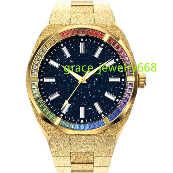 Popolare orologio al quarzo Miyota in acciaio inossidabile con marchio personalizzato di lusso con diamanti 5ATM orologi in oro impermeabili da uomo