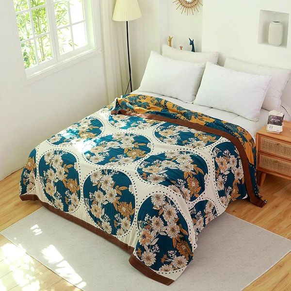 Decken Baumwolle Gaze Garn Decke Reise Atmungsaktive Nickerchen Quilt Tagesdecke Baby Home Decor Überwurf Für Sofa