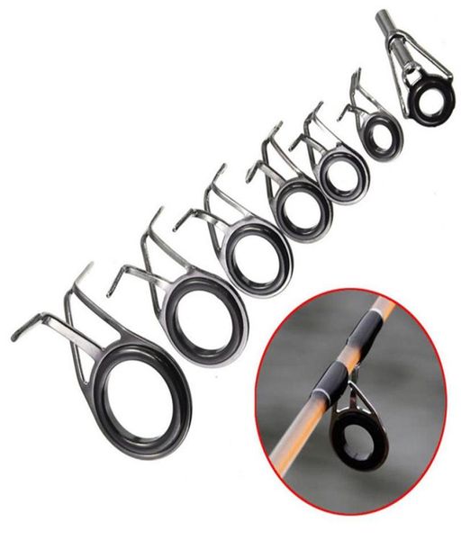 Set di 7 anelli superiori da pesca di dimensioni miste, kit di riparazione per asta, guide lineari, set di occhi298W5564454