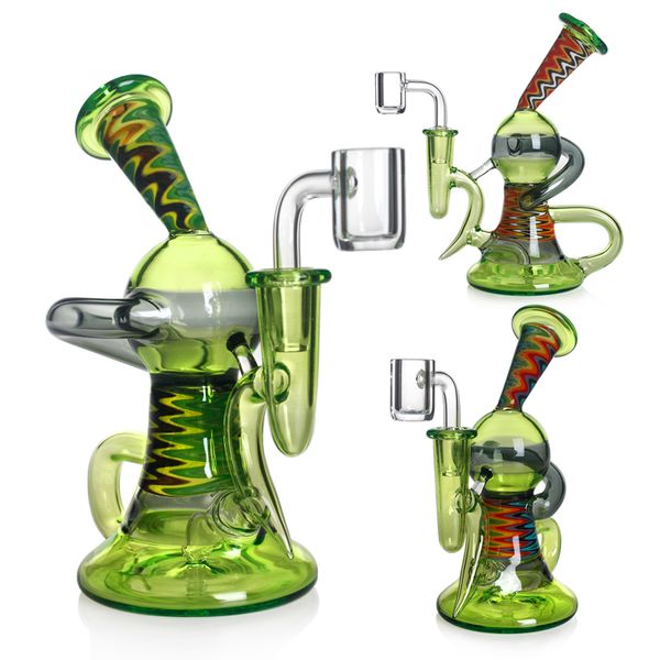 Phoenixstar 6 polegadas Bubblers Recycler Oil Rigs Bong Glass Dab Rig Waterpipes Mini Smoking Hookah Heady Glass com um Quartz Bange