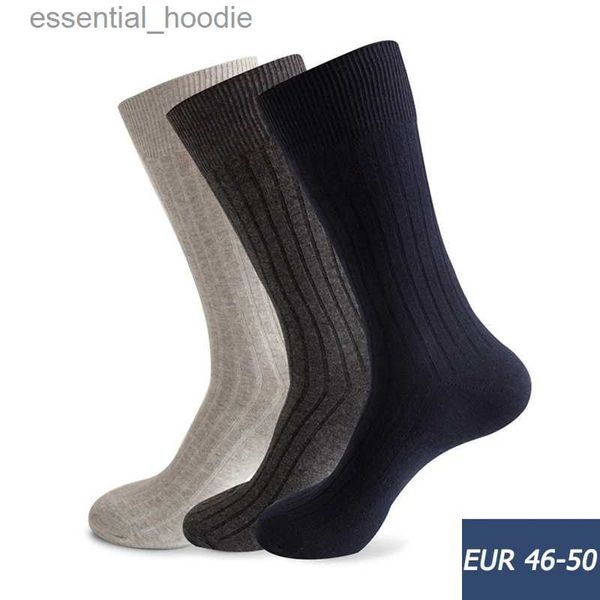 Herrensocken für Herren, gekämmte Baumwolle, Business, gute Qualität, große Größe, EU 42434445.474950, gestreift, atmungsaktiv, für Ehemänner, Vater, C24315